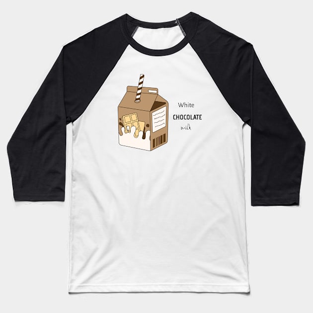 White Chocolate Milk Baseball T-Shirt by AestheticLine
